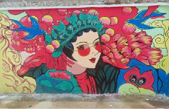 洱源墙体彩绘-网红墙