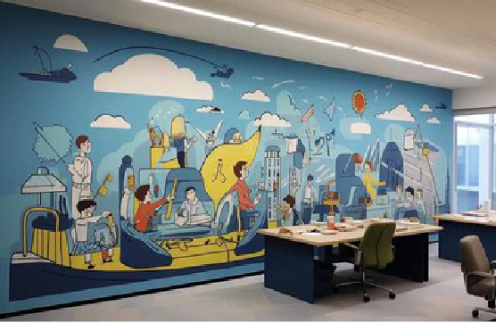 洱源办公室墙绘的特点。